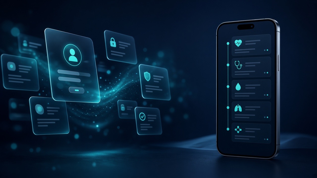 One phone holding a unified health timeline instead of scattered portal logins